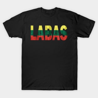 Labas Lithuanian Hello Funny Lietuva Language Flag T-Shirt